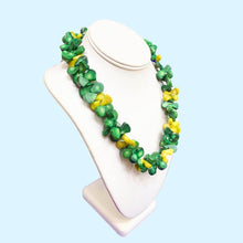 Load image into Gallery viewer, Yellow Green Chunky Statement Necklace for Summer Fashion, 20 inches
