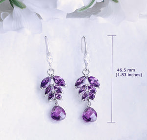 Purple Amethyst Dangle Drop Earrings