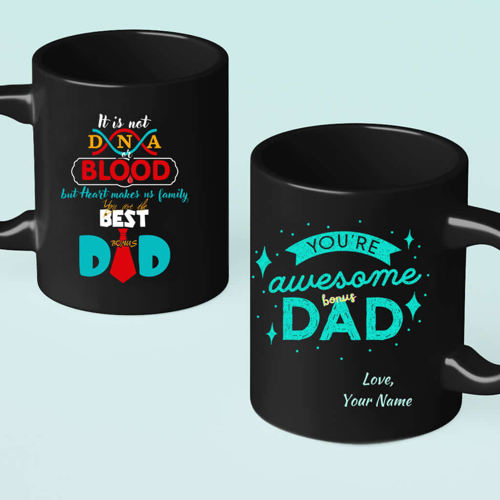 Best Step Dad Personalized Mug Gift, Gift for Bonus Father, 2 Sided Custom 11oz Mug