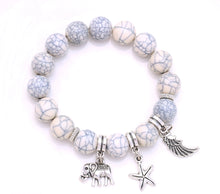 Load image into Gallery viewer, Howlite Bead Stacking Bracelets with Rubber Band
