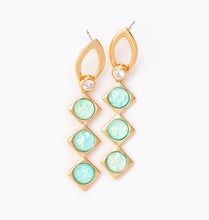 Load image into Gallery viewer, Pastel Green Opal Gold Drop Earrings
