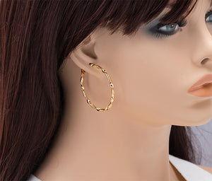 Tango Twist Gold Hoop Earrings, 45mm