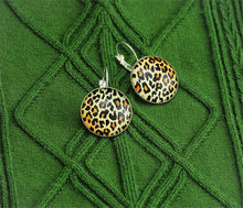 Load image into Gallery viewer, Leopard Print Leverback Earrings, 32mm
