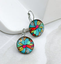 Load image into Gallery viewer, Multi-color Petal Leverback Earrings, 32mm
