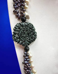 Four-strand Lucky Pearl Statement Necklace, 30 inches