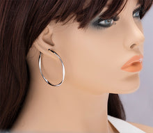 Load image into Gallery viewer, Platinum Hoop Earrings, 49mm
