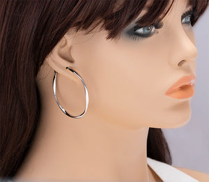 Platinum Hoop Earrings, 49mm