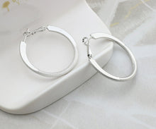 Load image into Gallery viewer, White Gold Hoop Earrings, 40mm
