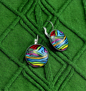 Multicolor Leverback Earrings, 32mm