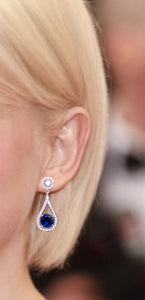 Sapphire Blue Dangle Drop Earrings