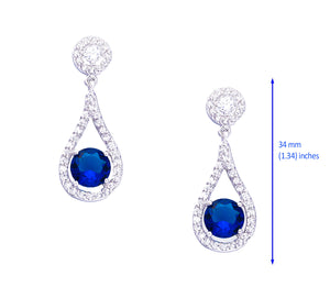 Sapphire Blue Dangle Drop Earrings