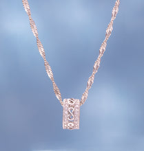 Load image into Gallery viewer, Sterling Silver Ring Barrel Pendant Necklace
