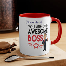 Load image into Gallery viewer, One Awesome Boss 11oz Custom Accent Mug for Him
