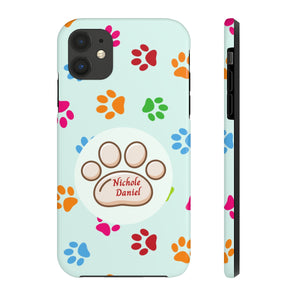 Paws Print Tough Cover for iPhone 14/13/12/11/10 X/8/7 and iPhone SE Phone Cases