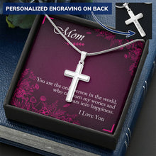 Load image into Gallery viewer, Personalized Cross Pendant Stainless Steel Necklace Present for Him or Her in Gift Message Box
