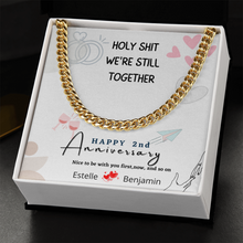 Load image into Gallery viewer, Cuban Link Fashion Gold Stainless Steel Chain for Boyfriend, Anniversary Gift for Husband
