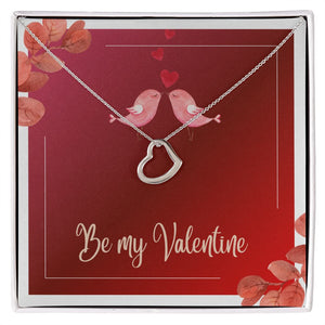 Be My Valentine Heart Pendant necklace w/ Custom Gift Message Gift Box