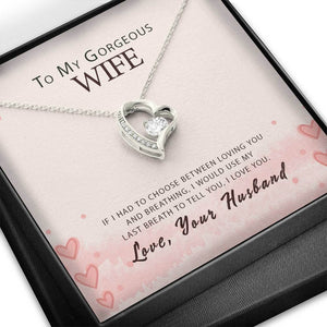 Heart Pendant Necklace for Wife in Gift Message Box