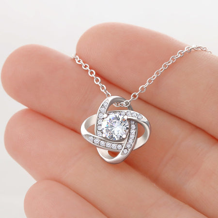 Mother's Day White Gold Plated Infinite Love Pendant Necklace in Gift Message Box