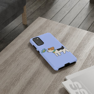Dog Butterfly Blue Color iPhone 15/14/13/12/11/10 X/8, Samsung Galaxy S10/S20/S21/S22, Samsung S20 FE/S21 FE, Google Pixel 5/6 Tough Phone Cases