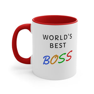 World's Best Boss Ceramic Accent Coffee Mug, 11oz