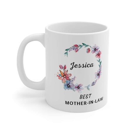 Awesome Mother-in-law Personalized Flower Mug for Mother's Day Gift, 11oz