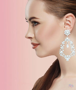 Glamorous Bridal Crystal Statement Earrings