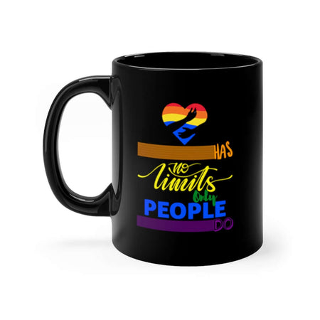 LGBTQ Pride Love Personalized Black Mug, 2 Sided Custom 11oz Mug