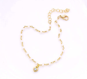 Gold Charm Bracelet, 7 1/2 inches