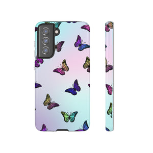 Colorful Butterfly iPhone 13/12/11/10 X/8, Samsung Galaxy S10/S20/S21/S22, Samsung S20 FE/S21 FE, Google Pixel 5/6 Tough Phone Cases