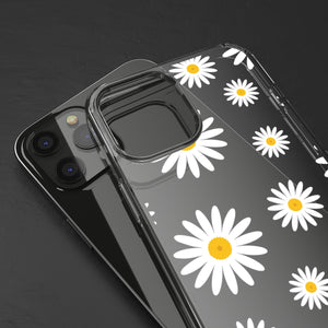 Cheerful Daisy Flowers Transparent Clear Cases for iPhone 12/13 and Samsung Galaxy S21 Phones