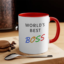 Load image into Gallery viewer, World&#39;s Best Boss Ceramic Accent Coffee Mug, 11oz
