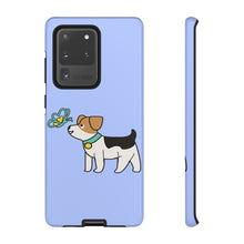 Load image into Gallery viewer, Dog Butterfly Blue Color iPhone 15/14/13/12/11/10 X/8, Samsung Galaxy S10/S20/S21/S22, Samsung S20 FE/S21 FE, Google Pixel 5/6 Tough Phone Cases
