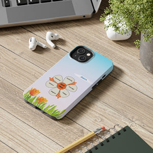 Good Vibes Flower Custom Text Tough Cover for iPhone 14/13/12/11/10 X/8/7 and iPhone SE Phone Cases