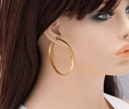 Big Gold Hoop Earrings, 60mm