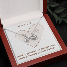 Load image into Gallery viewer, Infinite Loop White and Yellow Gold Pendant Necklace Jewelry for Girlfriend, Wife - Personalized Gift Message Card
