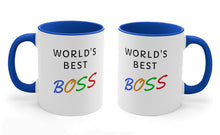 Load image into Gallery viewer, World&#39;s Best Boss Ceramic Accent Coffee Mug, 11oz
