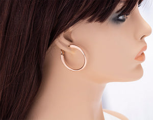 Tinted Rose Gold Hoop Earrings, 40mm